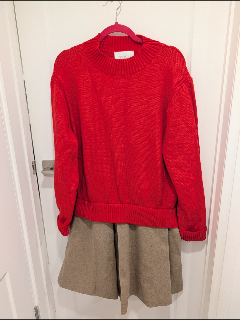 NWT - Mare Mare Twofer Red Crewneck Knit Sweater/Skirt